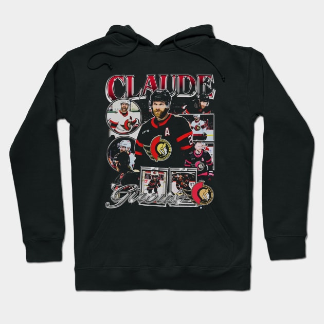 Claude Giroux Vintage Bootleg Hoodie by Richard Michaud Art